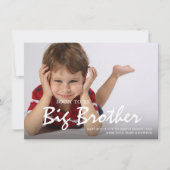 写真妊娠ビッグブラザーブルーの告知カード 案内状 (正面)