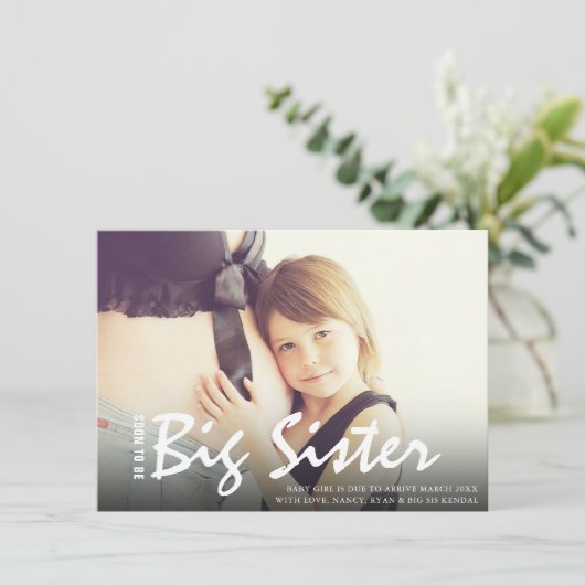 写真妊娠中の姉のモダン発表 案内状 (スタンド正面)