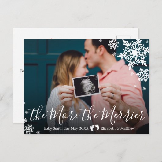 写真妊娠告知はがき 案内ポストカード (正面/裏面)