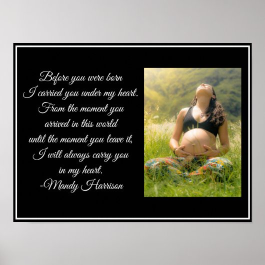 写真妊婦の美しい妊娠ママ引用文 ポスター (正面)