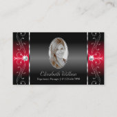 写真威厳のある付き白黒の四角い宝石 名刺 (正面)