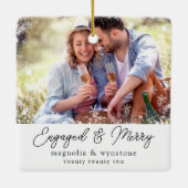 写真婚約したメリースノーフレーク記念 セラミックオーナメント (裏面)