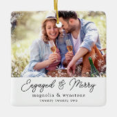 写真婚約したメリースノーフレーク記念 セラミックオーナメント (正面)