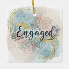 写真婚約した付きパーソナライズされたオーナメント セラミックオーナメント
