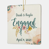 写真婚約した付きパーソナライズされたオーナメント セラミックオーナメント (左)