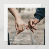 写真婚約した発表パーティーカード 案内状 (正面/裏面)