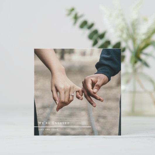 写真婚約した発表パーティーカード 案内状 (スタンド正面)