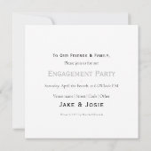 写真婚約した発表パーティーカード 案内状 (裏面)