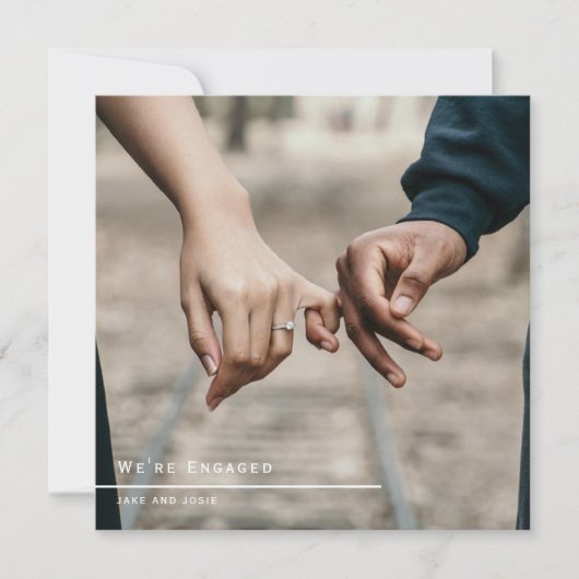 写真婚約した発表パーティーカード 案内状 (正面)