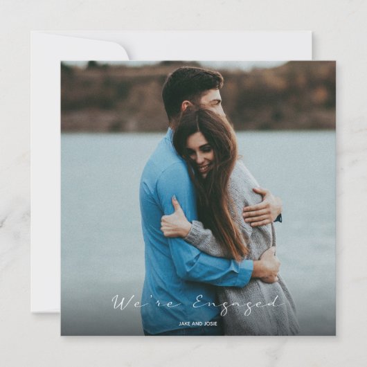 写真婚約の発表パーティー招待状 サンキューカード (正面)