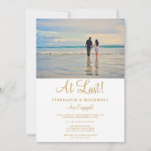 写真婚約発表パーティの招待状 セーブザデート (正面)