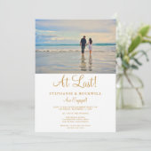 写真婚約発表パーティの招待状 セーブザデート (スタンド正面)