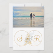 写真婚約発表パーティの招待状 セーブザデート (裏面)