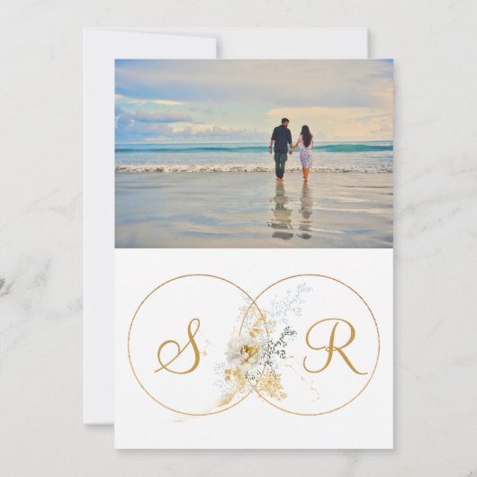 写真婚約発表パーティの招待状 セーブザデート (裏面)