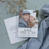 写真婚約発表2つのハート1つの愛 案内状