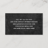 写真学生の卒業ダークグレーのテクスチャ 名刺 (裏面)