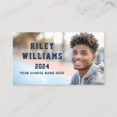 写真学生の卒業ネットワークダークブルー 名刺 (正面)