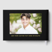 写真学生卒業生の卒業式キャップブラック実在 ゲストブック (裏面)