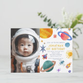 写真宇宙飛行士宇宙少年の誕生日 招待状 (スタンド正面)
