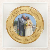 写真安50周年記念ギフト買1またはセット ガラスコースター (正面)