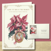 写真宗教イエスポインセチア聖なる書物、 経典 シーズンカード