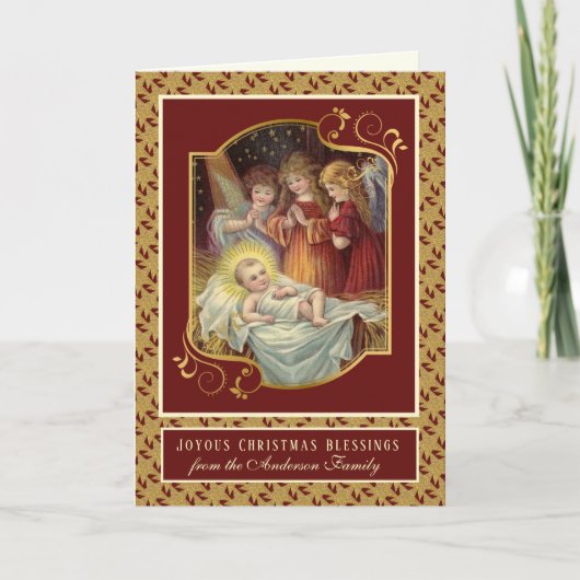 写真宗教ベビーイエスクリスマスエンジェル シーズンカード (正面)