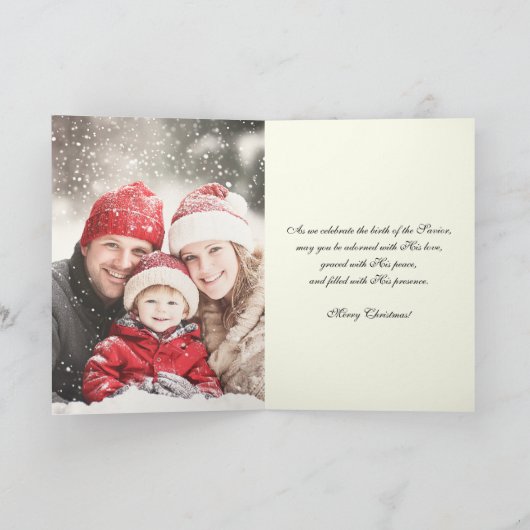 写真宗教ベビーイエスクリスマスエンジェル シーズンカード (内部)