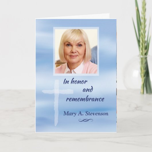 写真宗教悔やみや弔慰Blでカスタマイズ可能な名前 カード (正面)