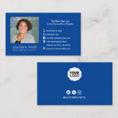 写真実在ミッドナイトブルーの不動産業者 名刺 (正面/裏面)