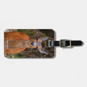 写真家おもしろいで鹿の若手スマイル ラゲッジタグ (正面横)