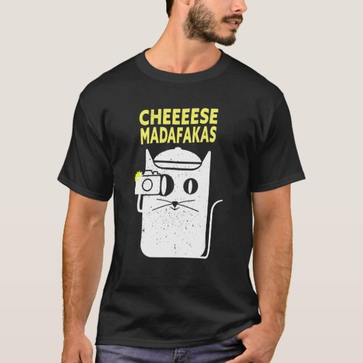 写真家おもしろい猫写真カメラ Tシャツ (正面)