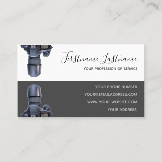 写真家およびビデオグラファー用DSLRカメラ 名刺 (裏面)