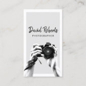 写真家がカメラをエレガント持つ撮影Bu 名刺 (正面)