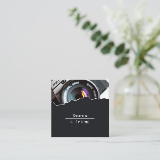 写真家が友人を参照 スクエア名刺 (スタンド正面)