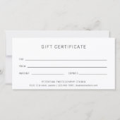 写真家による写真業ギフト券 (裏面)