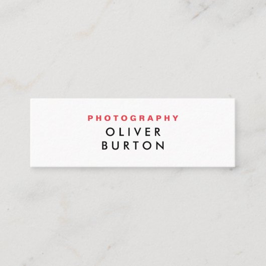 写真家のためのユニバーサルミニ名刺。 スキニー名刺 (正面)