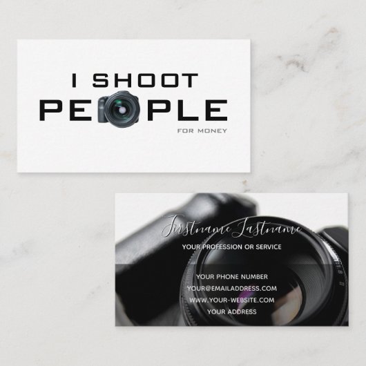 写真家のための人々の写真ビデオグラファー 名刺 (正面/裏面)