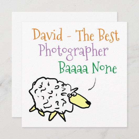 写真家のための羊のデザイン シーズンカード (正面/裏面)