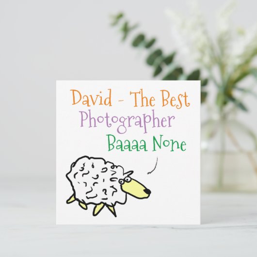 写真家のための羊のデザイン シーズンカード (スタンド正面)