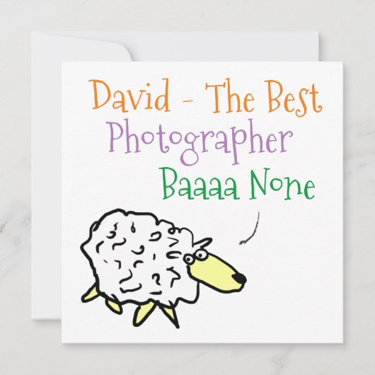 写真家のための羊のデザイン シーズンカード (正面)