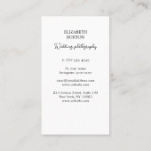 写真家のための美し結婚い名刺 名刺 (裏面)