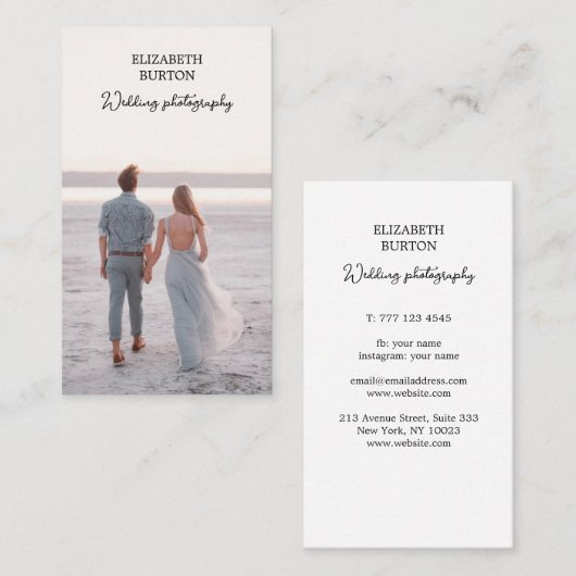 写真家のための美し結婚い名刺 名刺 (正面/裏面)
