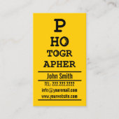 写真家のクリエイティブ印刷写真 名刺 (正面)