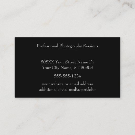 写真家のモノクロ写真 名刺 (裏面)