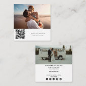 写真家の写真QRコードソーシャルメディアのアイコン スクエア名刺 (正面/裏面)