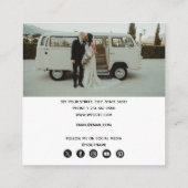 写真家の写真QRコードソーシャルメディアのアイコン スクエア名刺 (裏面)