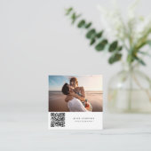 写真家の写真QRコードソーシャルメディアのアイコン スクエア名刺 (スタンド正面)