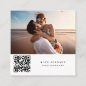 写真家の写真QRコードソーシャルメディアのアイコン スクエア名刺 (正面)