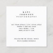 写真家の写真QRコードソーシャルメディア スクエア名刺 (裏面)