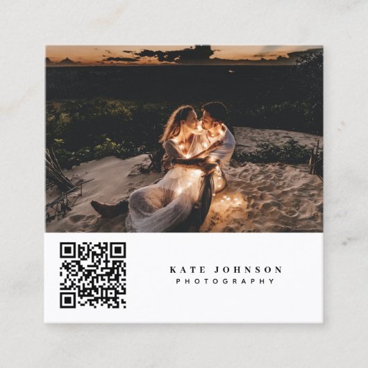写真家の写真QRコードソーシャルメディア スクエア名刺 (正面)